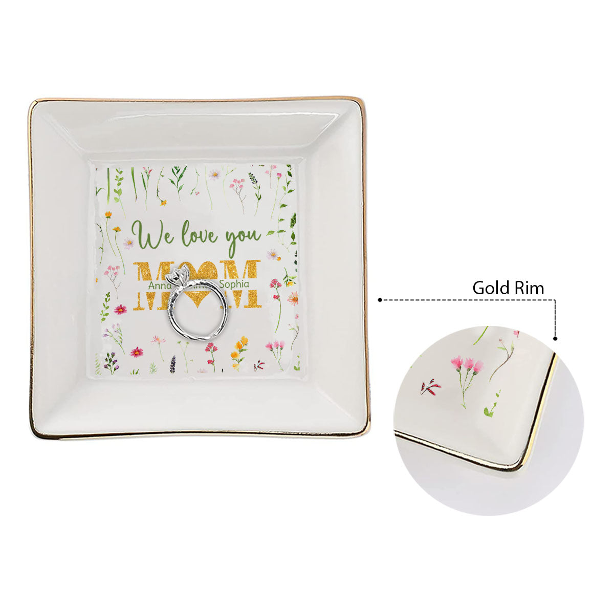 We Love You Mom - Personalized Mother's Day Mother Jewelry Dish