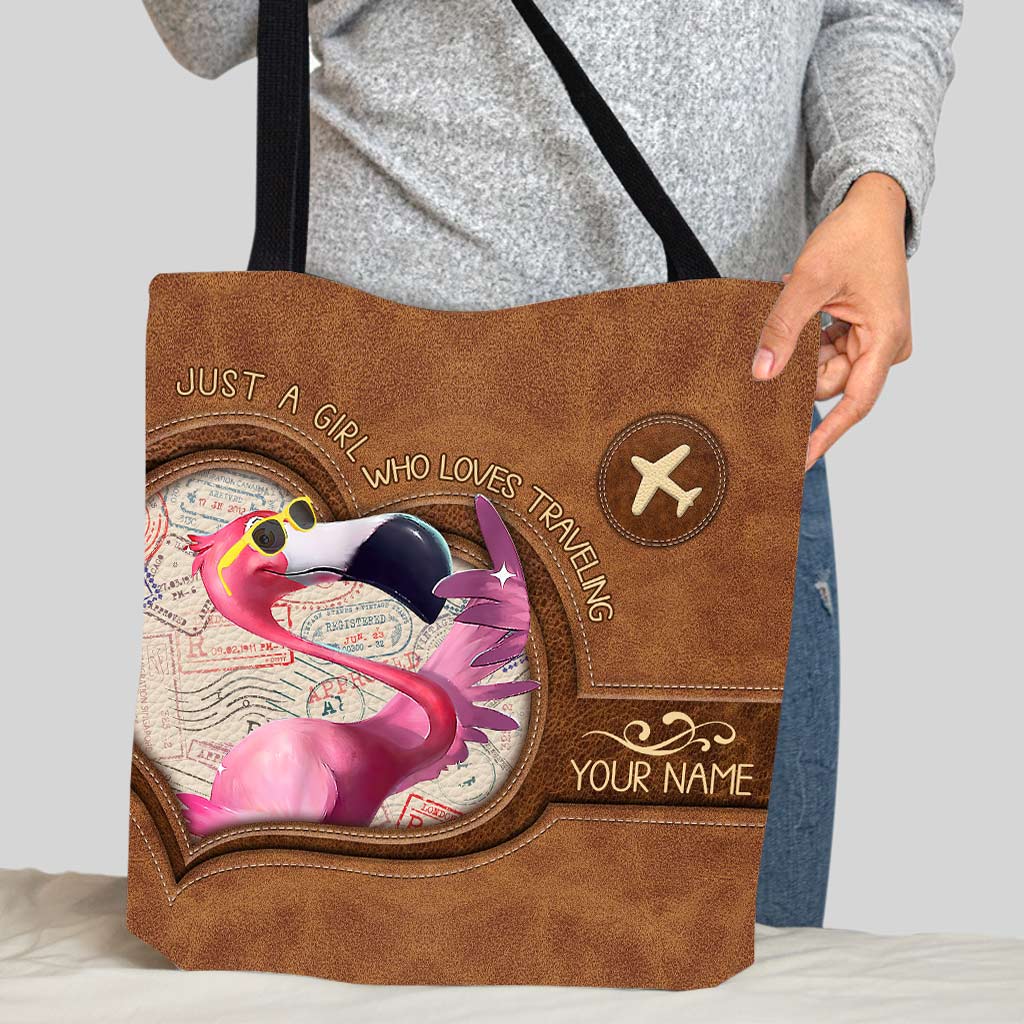 Just A Girl Who Loves Traveling Vintage Passport Stamp - Personalized Travelling Tote Bag