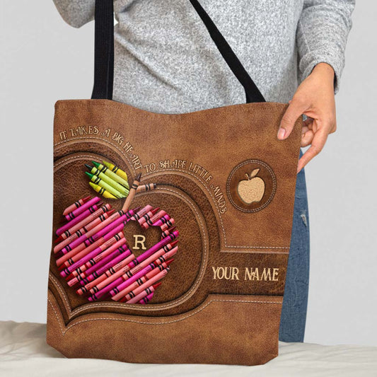 It Takes A Big Heart Personalized Tote Bag