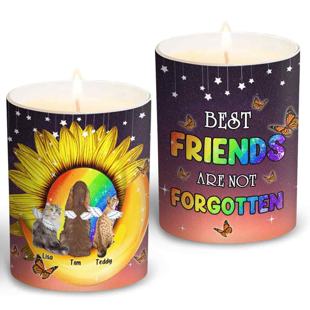 Best Friends Are Never Forgotten - Personalized Dog Candle With Wooden Lid