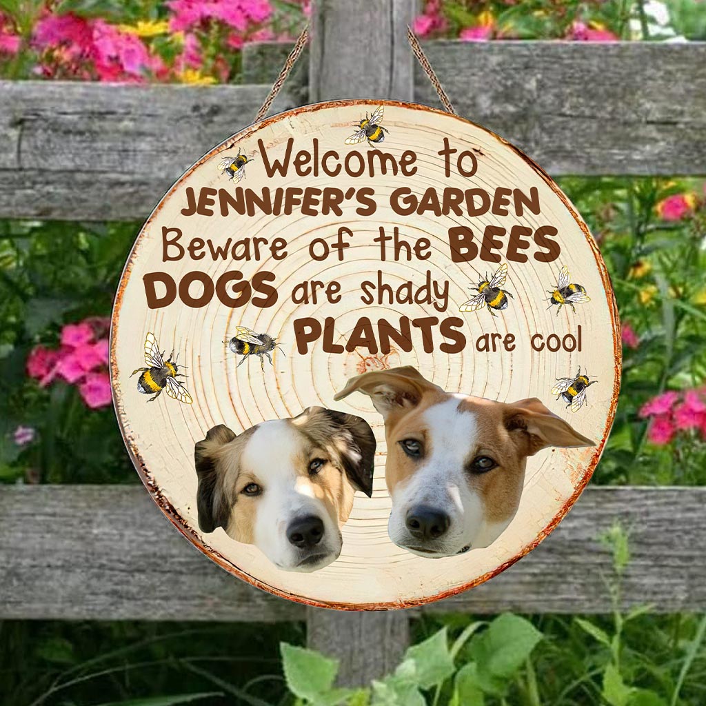 Beware - Personalized Gardening Round Wood Sign