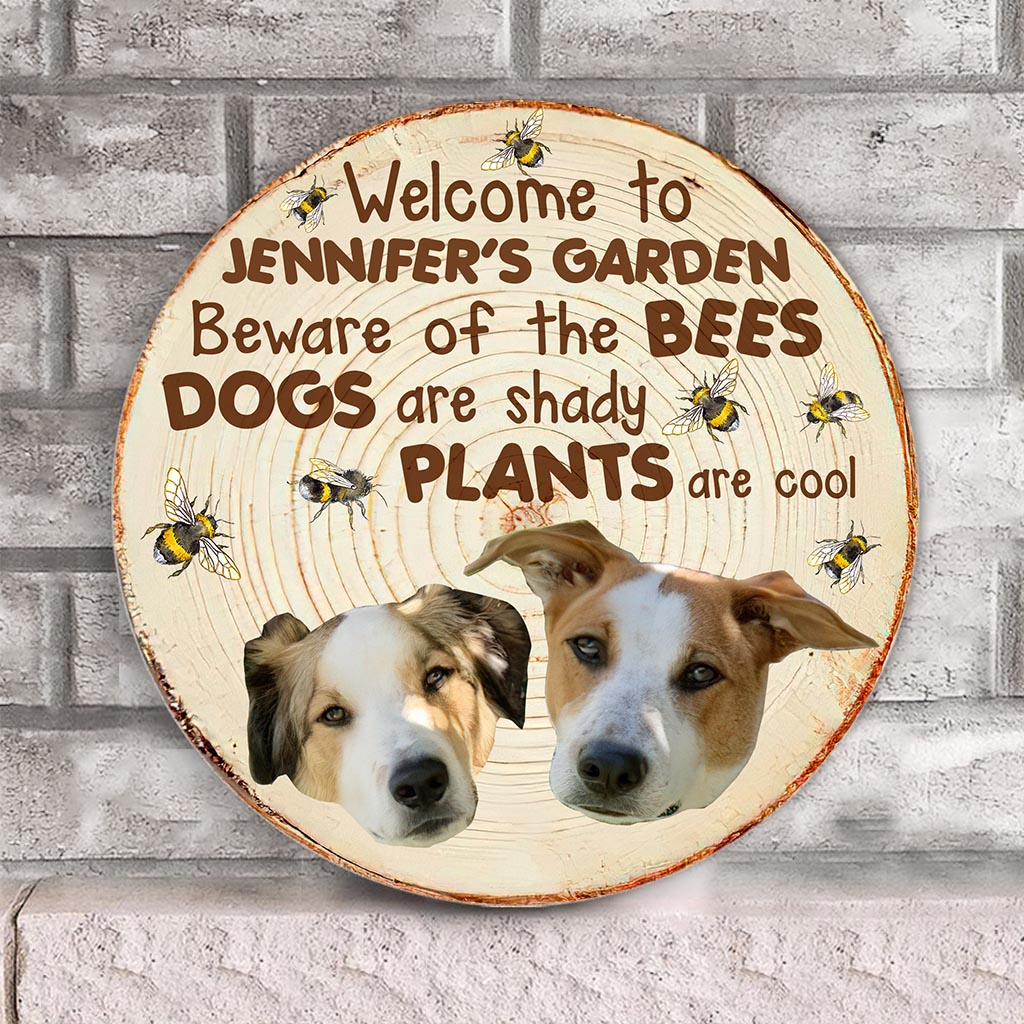 Beware - Personalized Gardening Round Wood Sign