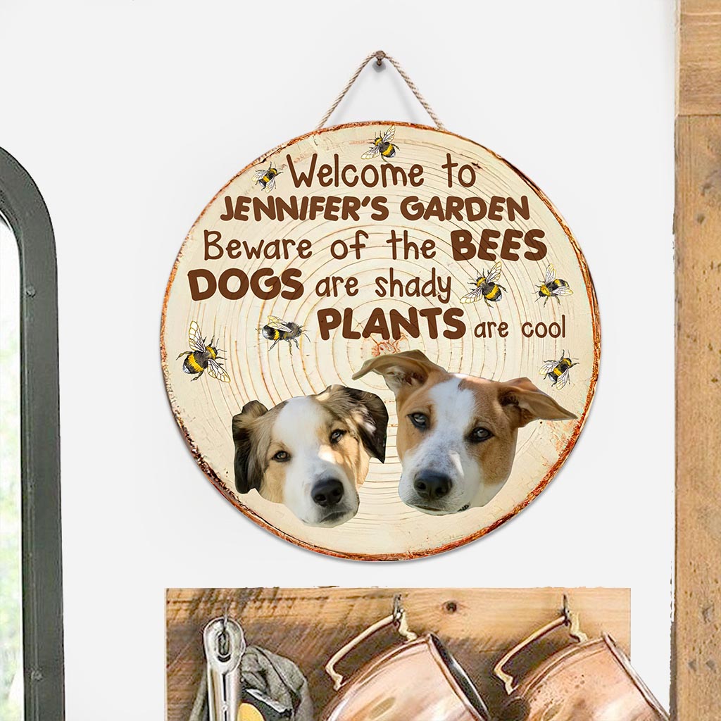 Beware - Personalized Gardening Round Wood Sign