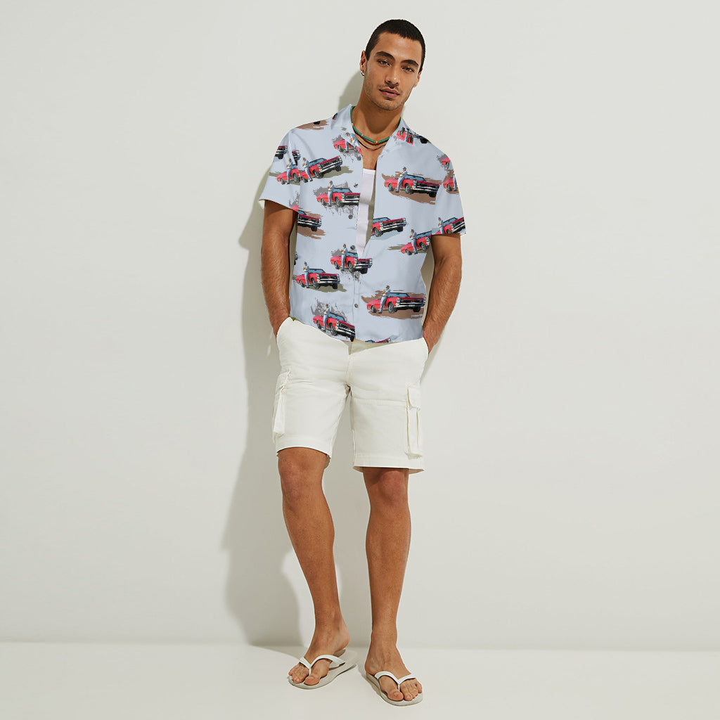 Muscle Car Photo Inserted - Personalized Muscle Car Hawaiian Shirt