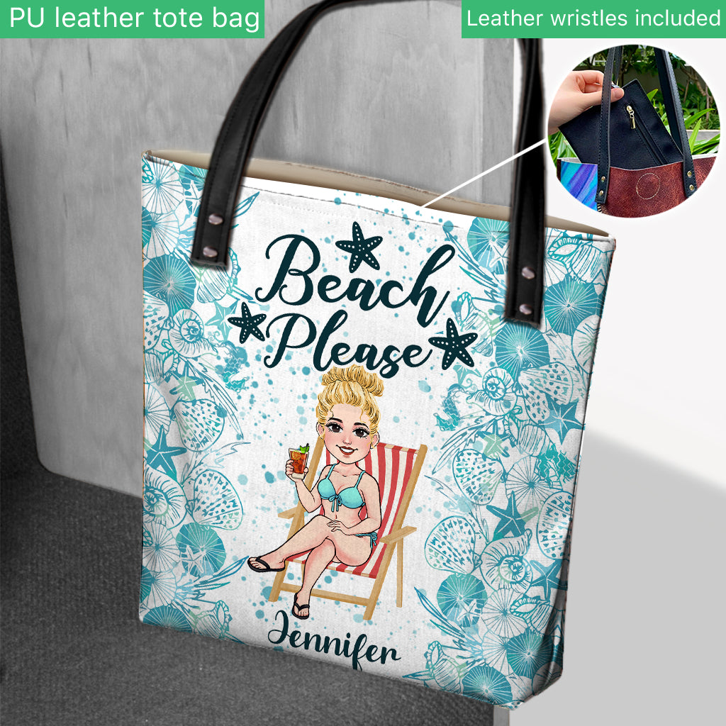 Beach Please! - Personalized Sea Lover Tote Bag