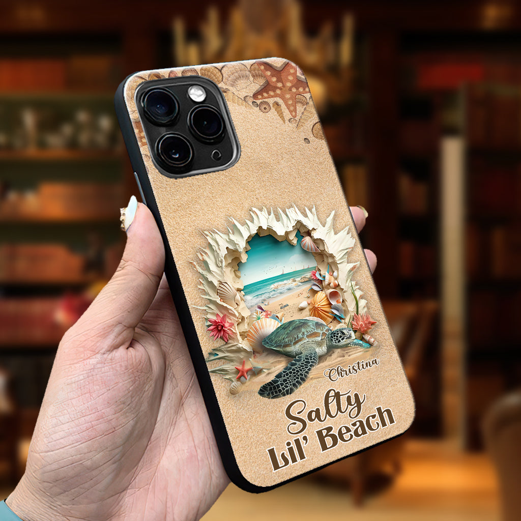 Salty Lil' Beach 3D Effect Pattern - Personalized Turtle Phone Case