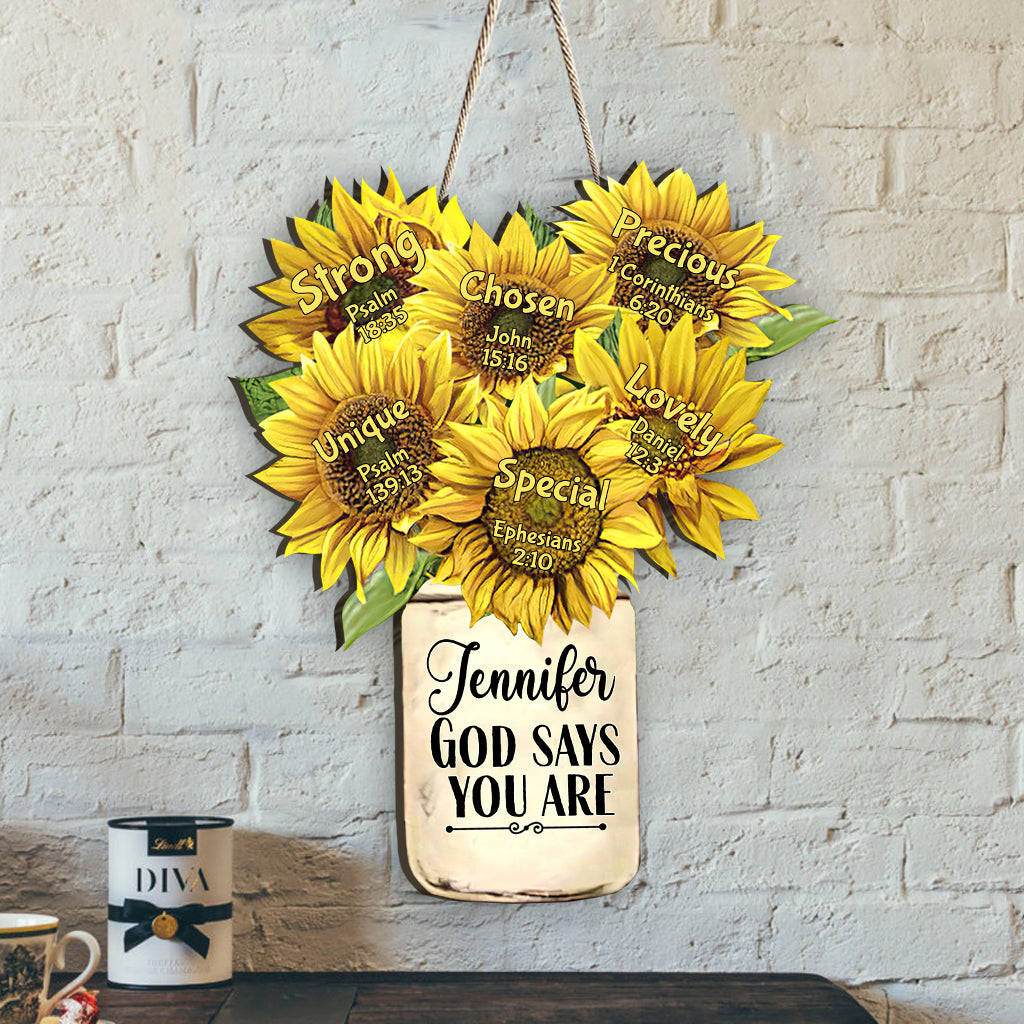 God Says You Are - Personalized Gardening Wood Sign