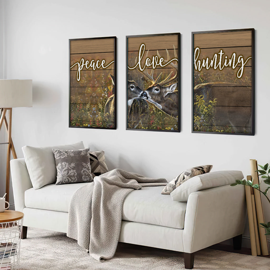 Peace Love Hunting - Hunting Poster & Canvas Set
