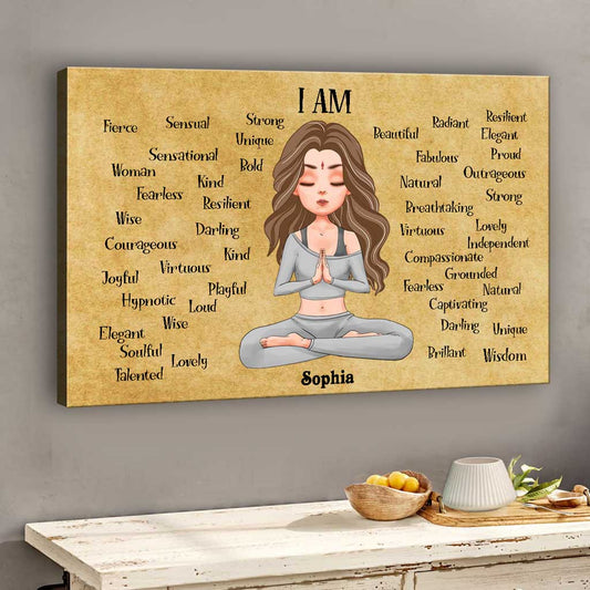 I Am Divine Intuitive Expressive Loved - Personalized Yoga Canvas And Poster