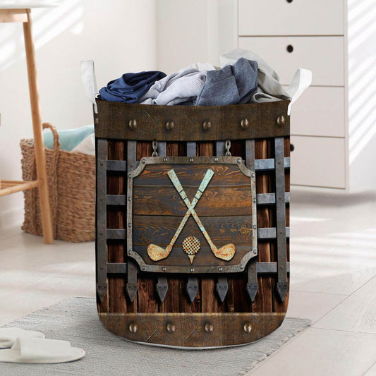 Golf Metal Pattern Print Storage Basket