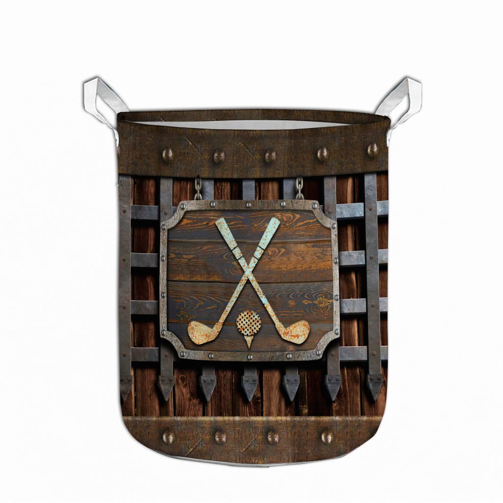 Golf Metal Pattern Print Storage Basket