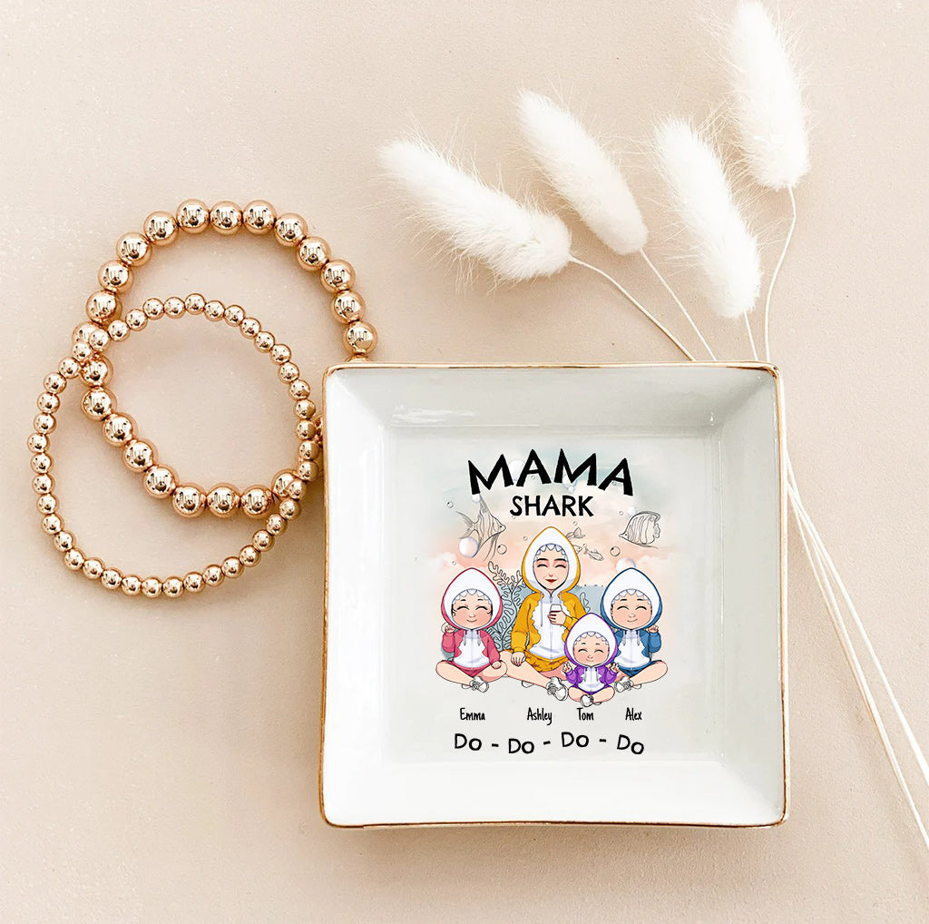 Mama Shark Do Do Do - Personalized Mother Jewelry Dish