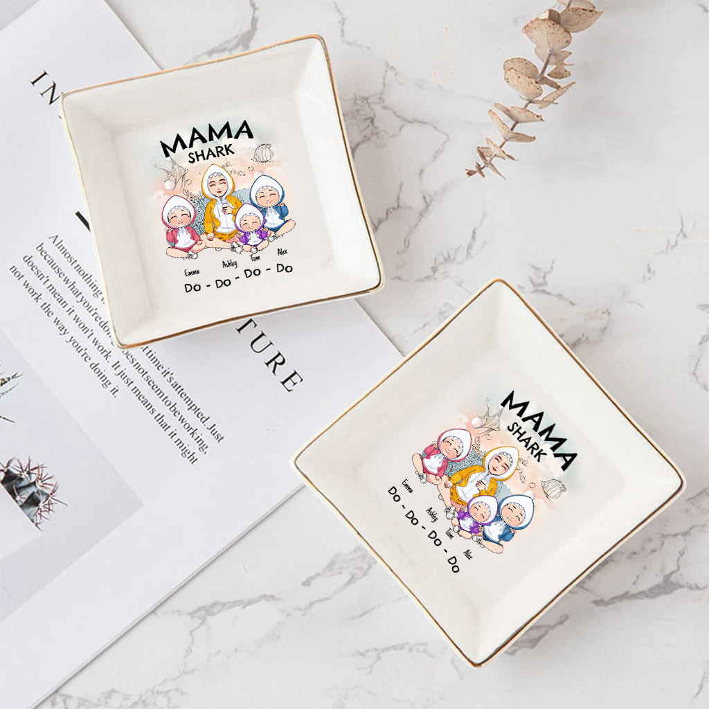 Mama Shark Do Do Do - Personalized Mother Jewelry Dish