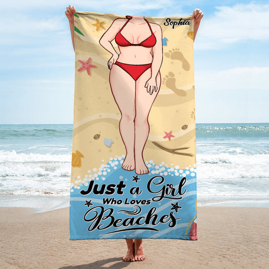 Salty Lil' Beach - Sea Lover gift for friend, sister, girlfriend, wife, mom - Personalized Beach Towel