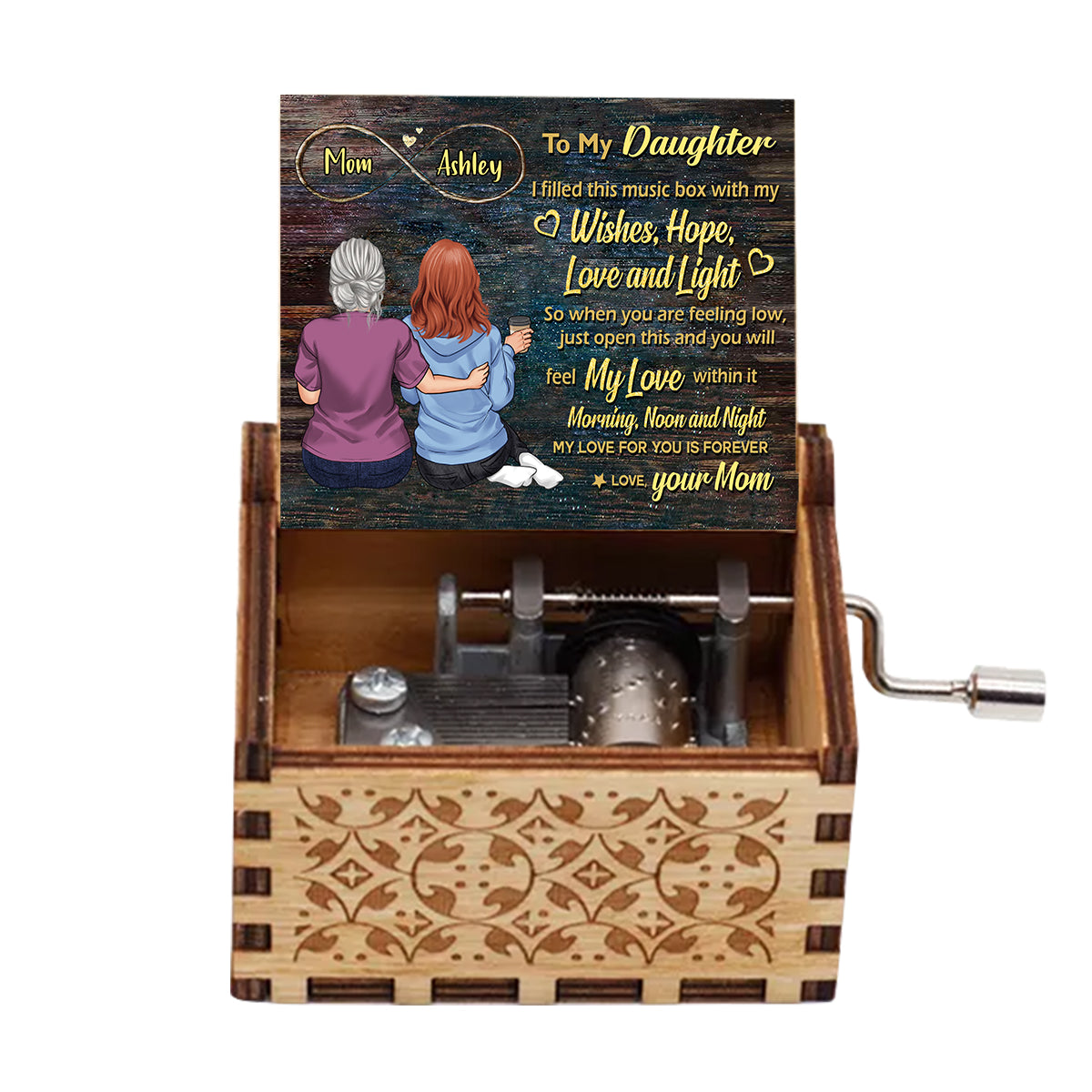 To My Mom - Personalized Mother's Day Mother Hand Crank Music Box