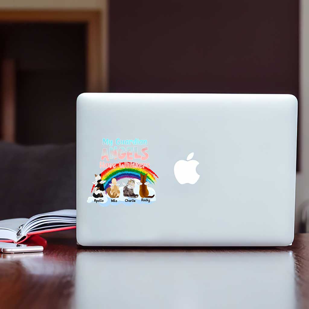 My Guardian Angels Have Whiskers - Personalized Cat Decal Full