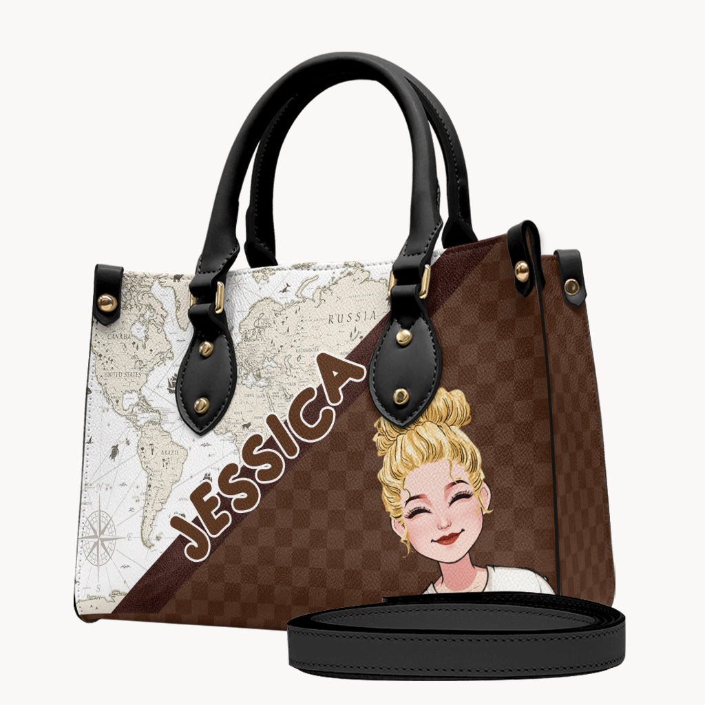 Adventure Awaits - Personalized Travelling Leather Handbag & Luggage Cover