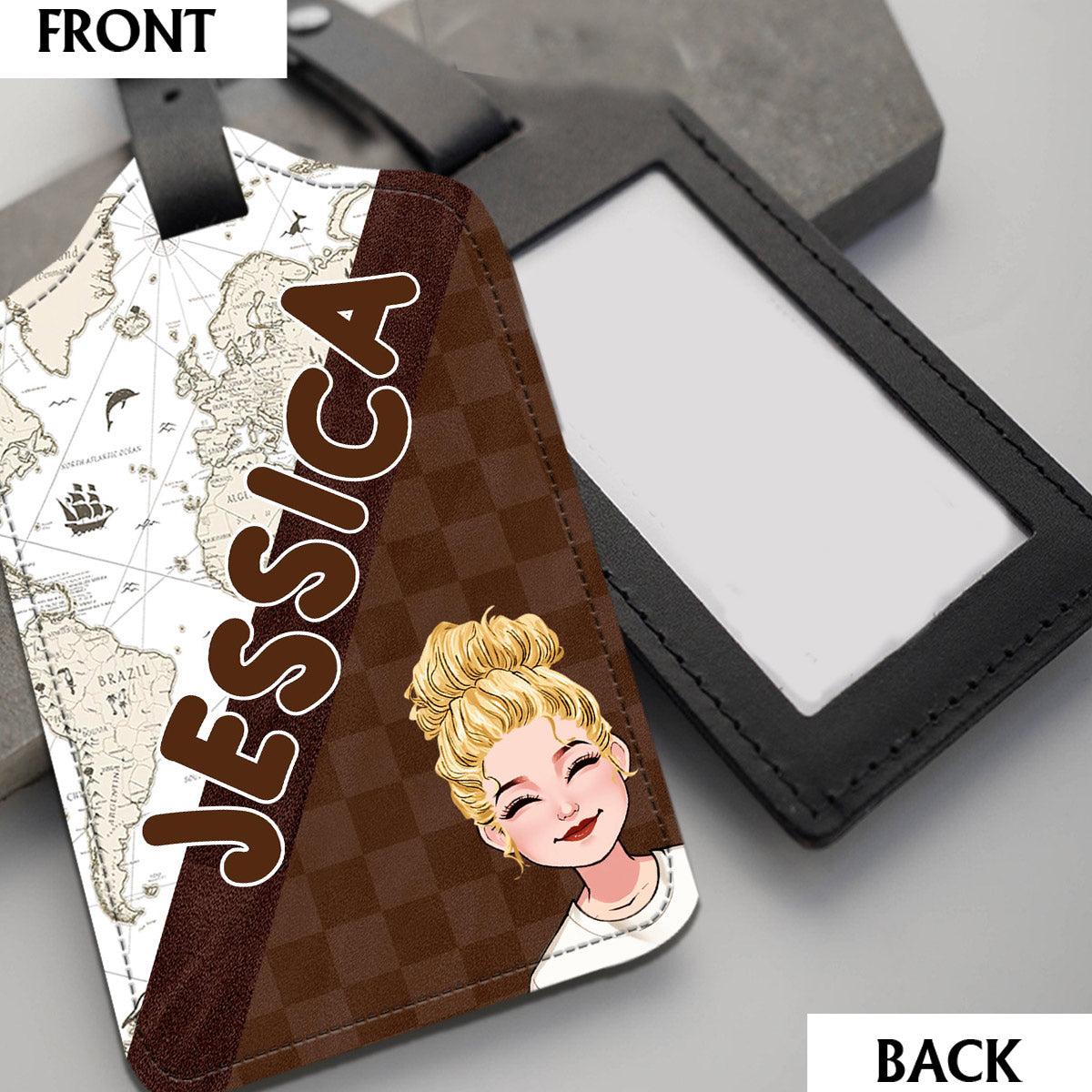 Adventure Awaits - Personalized Travelling Leather Luggage Tag & Passport Holder