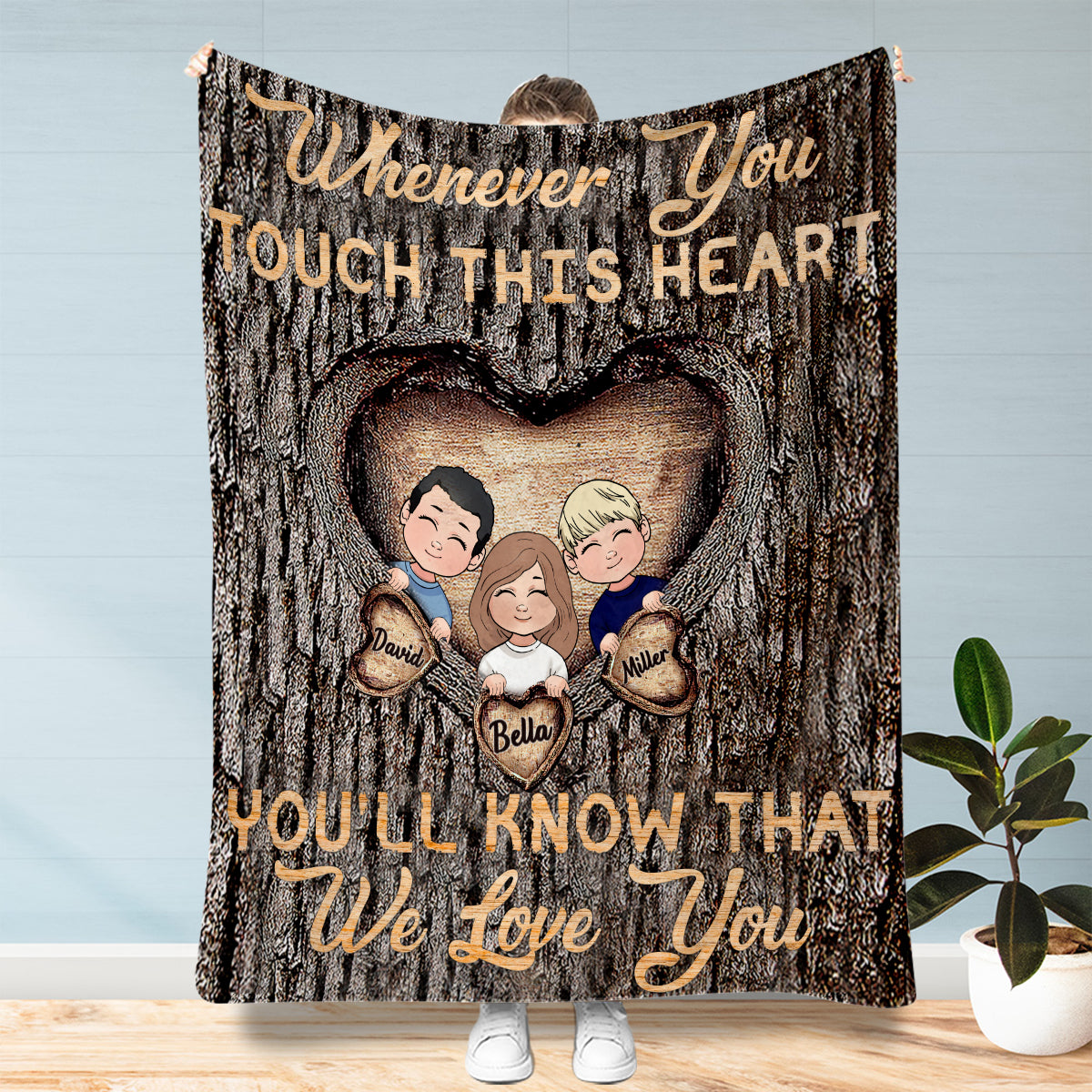 Whenever You Touch This Heart - Personalized Grandma Blanket