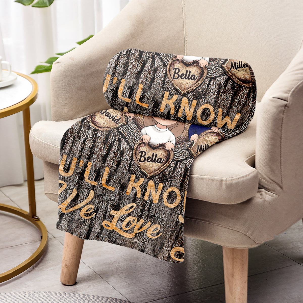 Whenever You Touch This Heart - Personalized Grandma Blanket