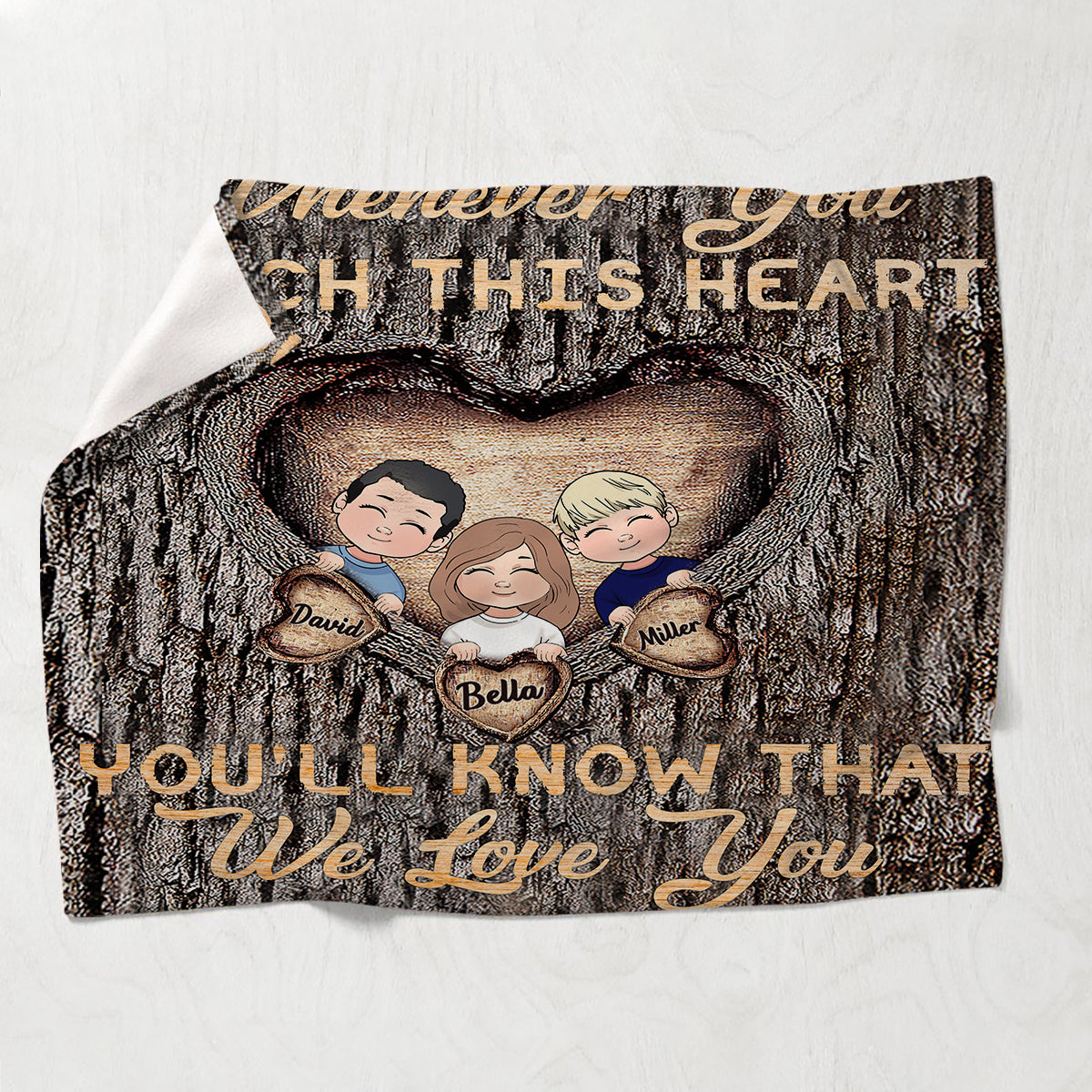 Whenever You Touch This Heart - Personalized Grandma Blanket