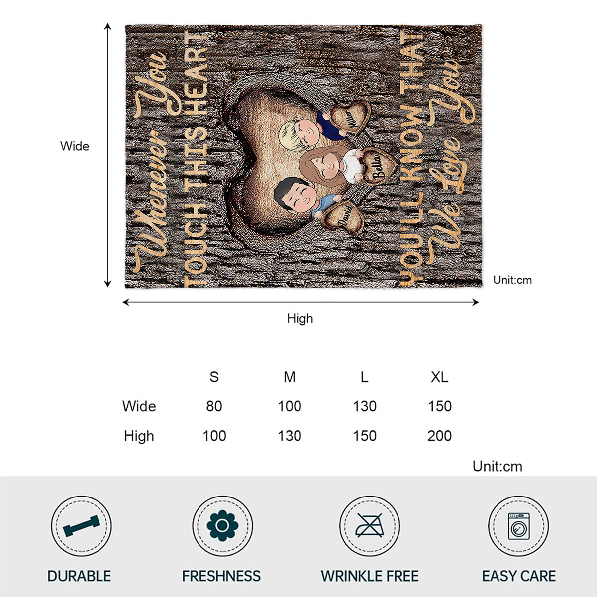 Whenever You Touch This Heart - Personalized Grandma Blanket