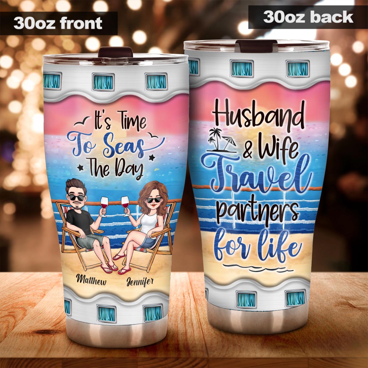 Time To Seas The Day - Personalized Cruising Tumbler