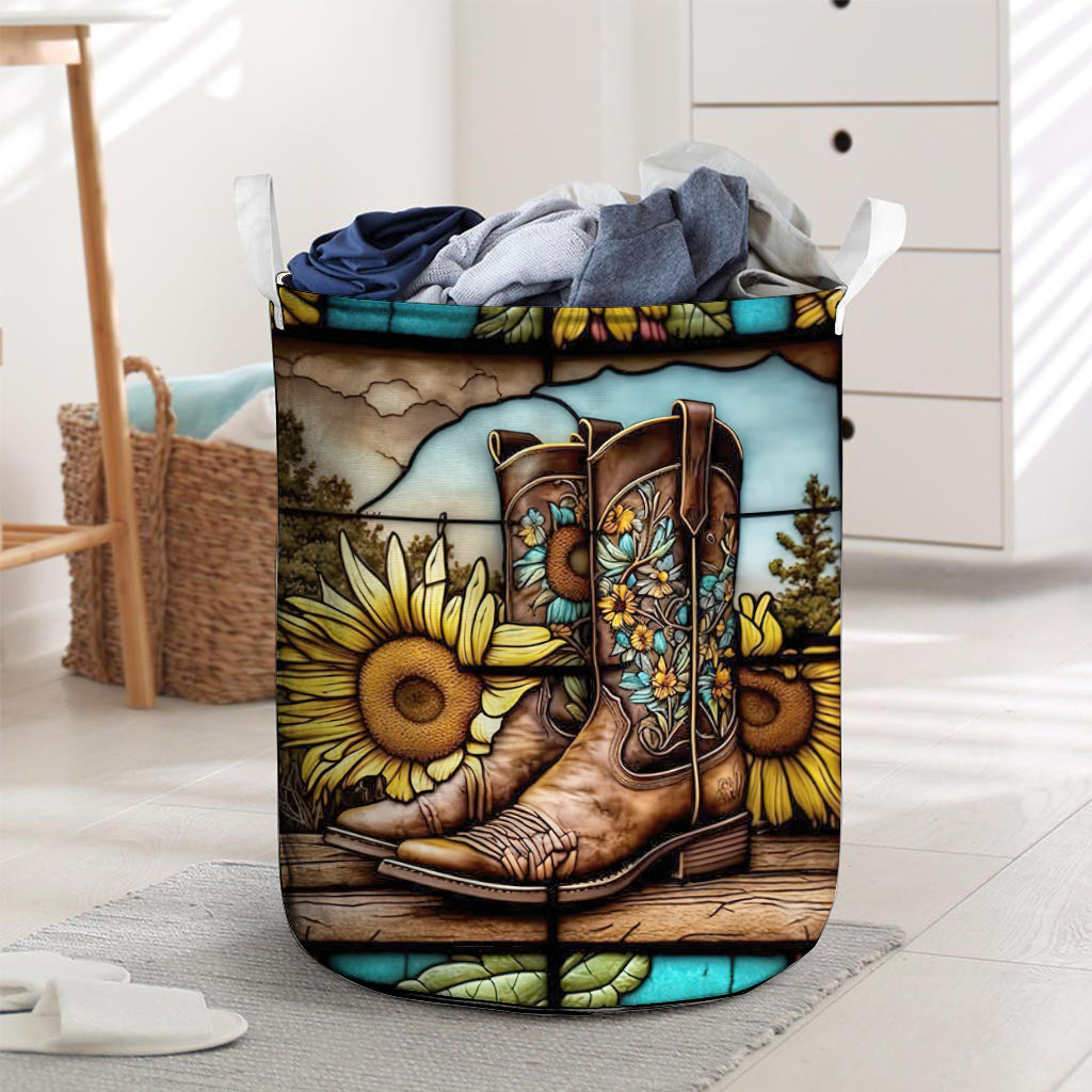 Vintage Country Boots Horses Lovers - Horse Storage Basket