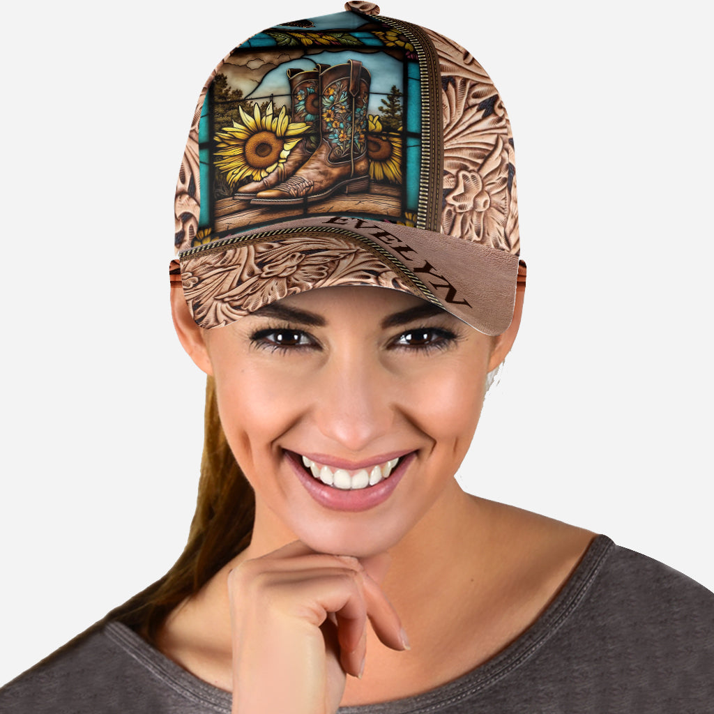 Vintage Country Boots Horses Lovers - Personalized Horse Classic Cap