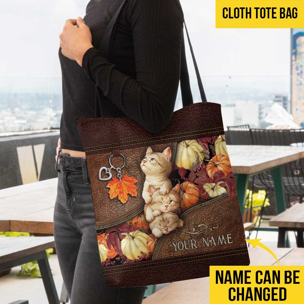 Autumn Vibes - Cat Personalized Tote Bag