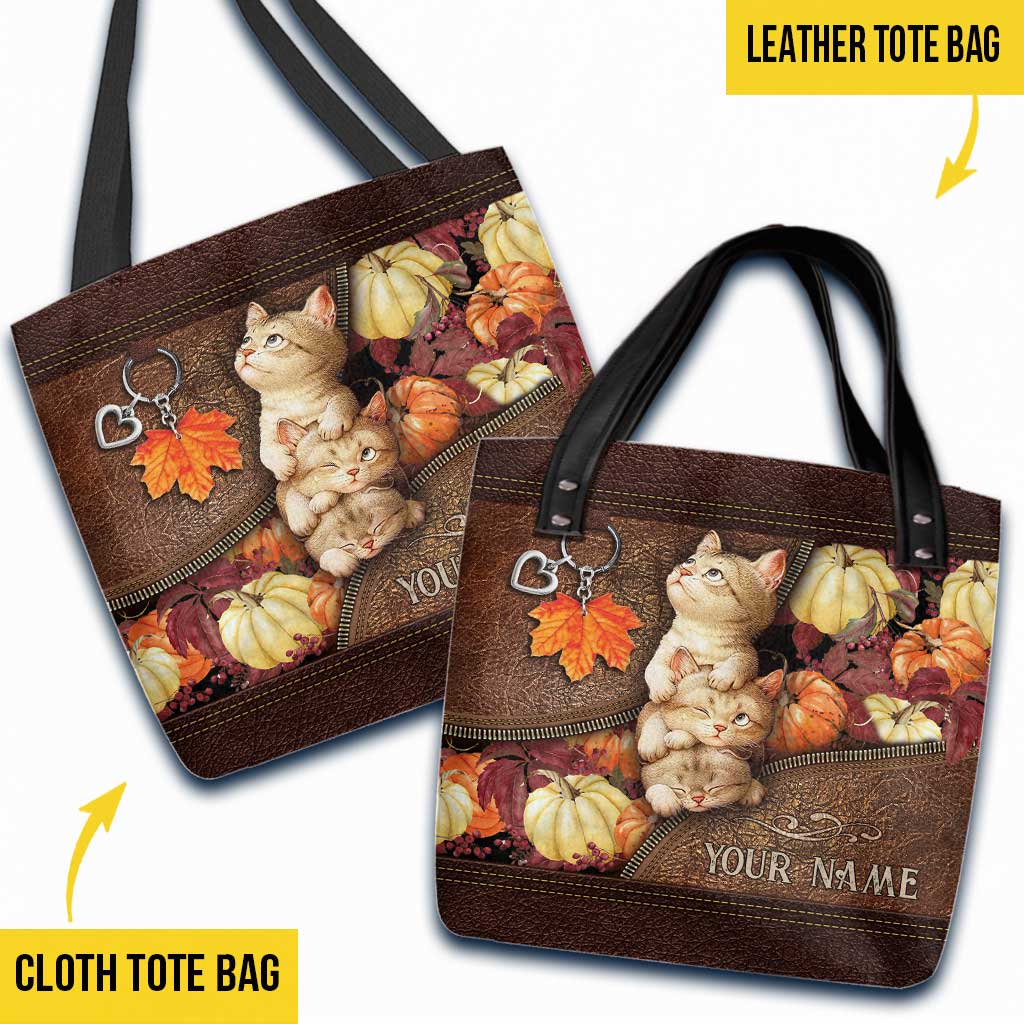 Autumn Vibes - Cat Personalized Tote Bag