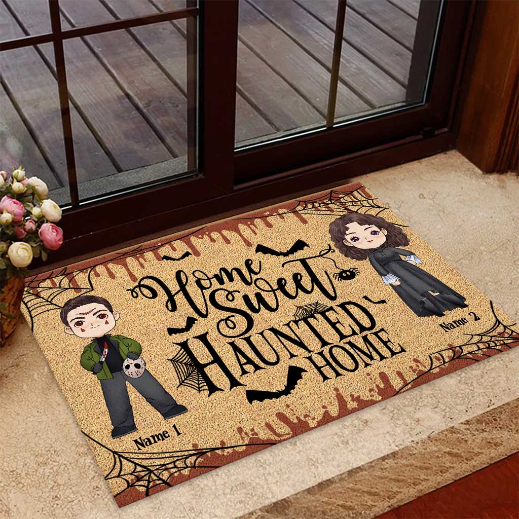 Home Sweet Haunted Home - Personalized Halloween Couple Doormat