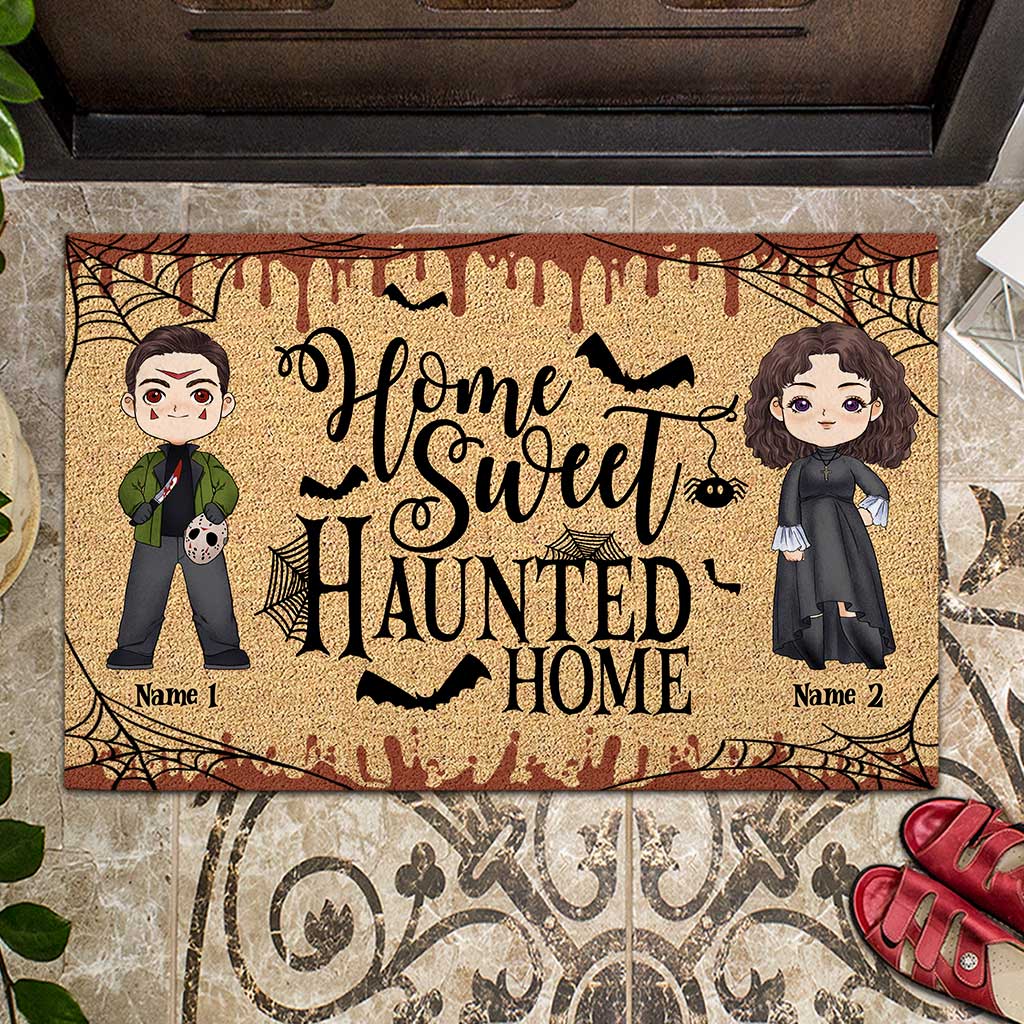 Home Sweet Haunted Home - Personalized Halloween Couple Doormat