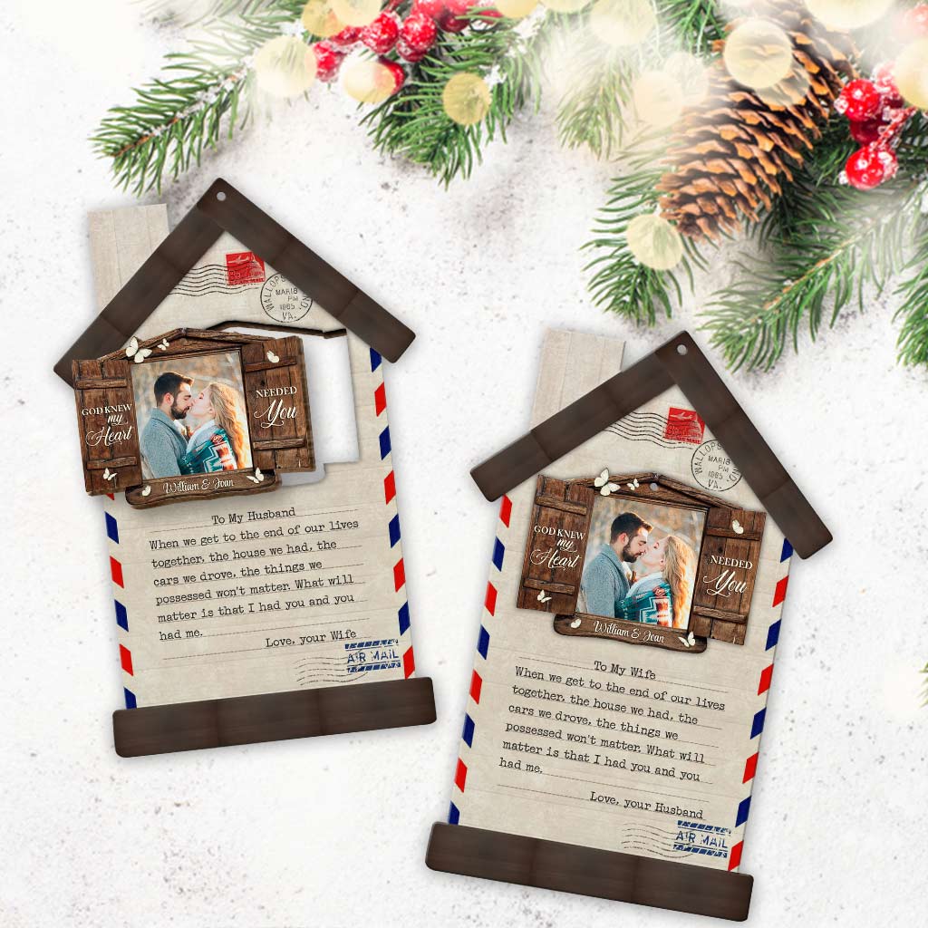 When We Get To The End - Personalized Christmas Couple Wooden Card Pop Out Ornament