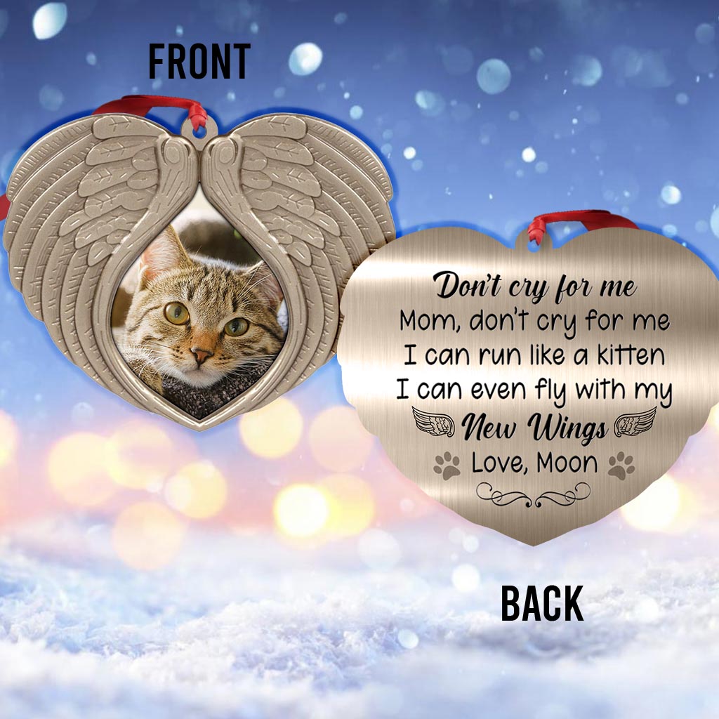 Don't Cry For Me - Personalized Christmas Cat Ornament (Printed On Both Sides)