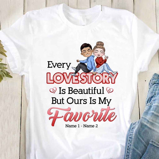 Our Love Story Is My Favorite - Personalized Couple T-shirt and Hoodie
