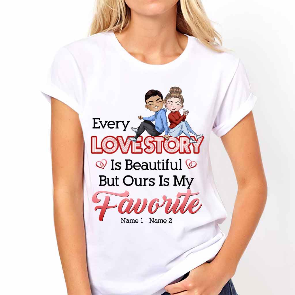 Our Love Story Is My Favorite - Personalized Couple T-shirt and Hoodie