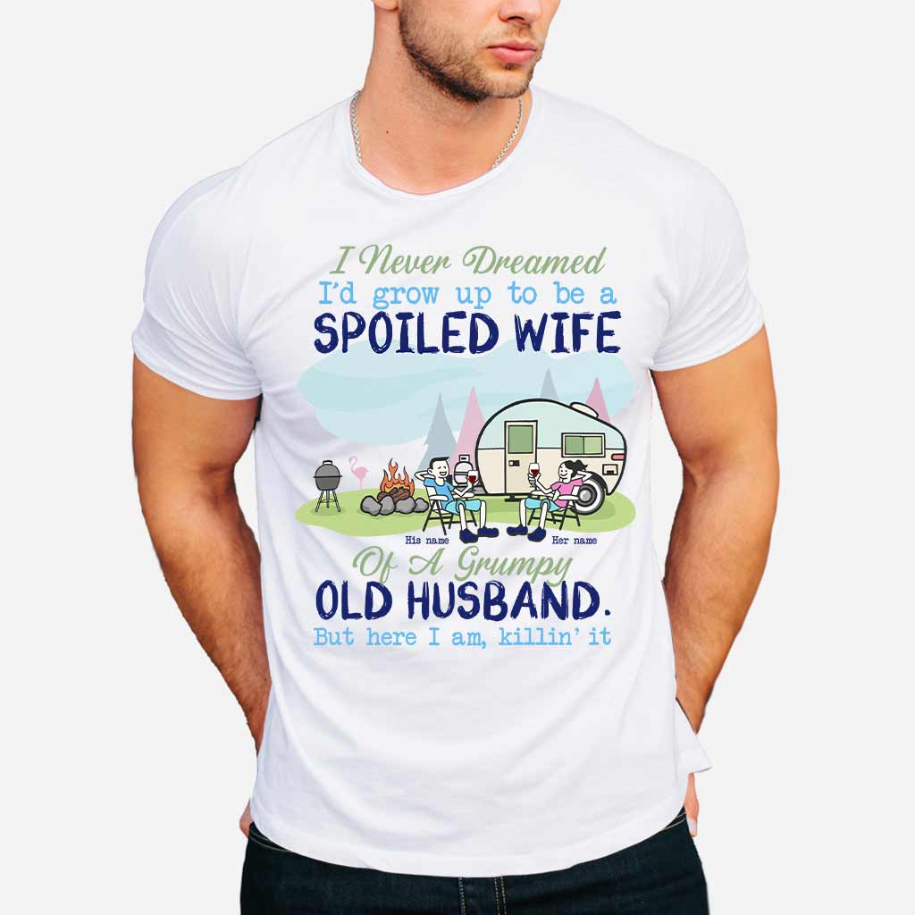 Spoiled Wife Camping Couple - Personalized T-shirt and Hoodie