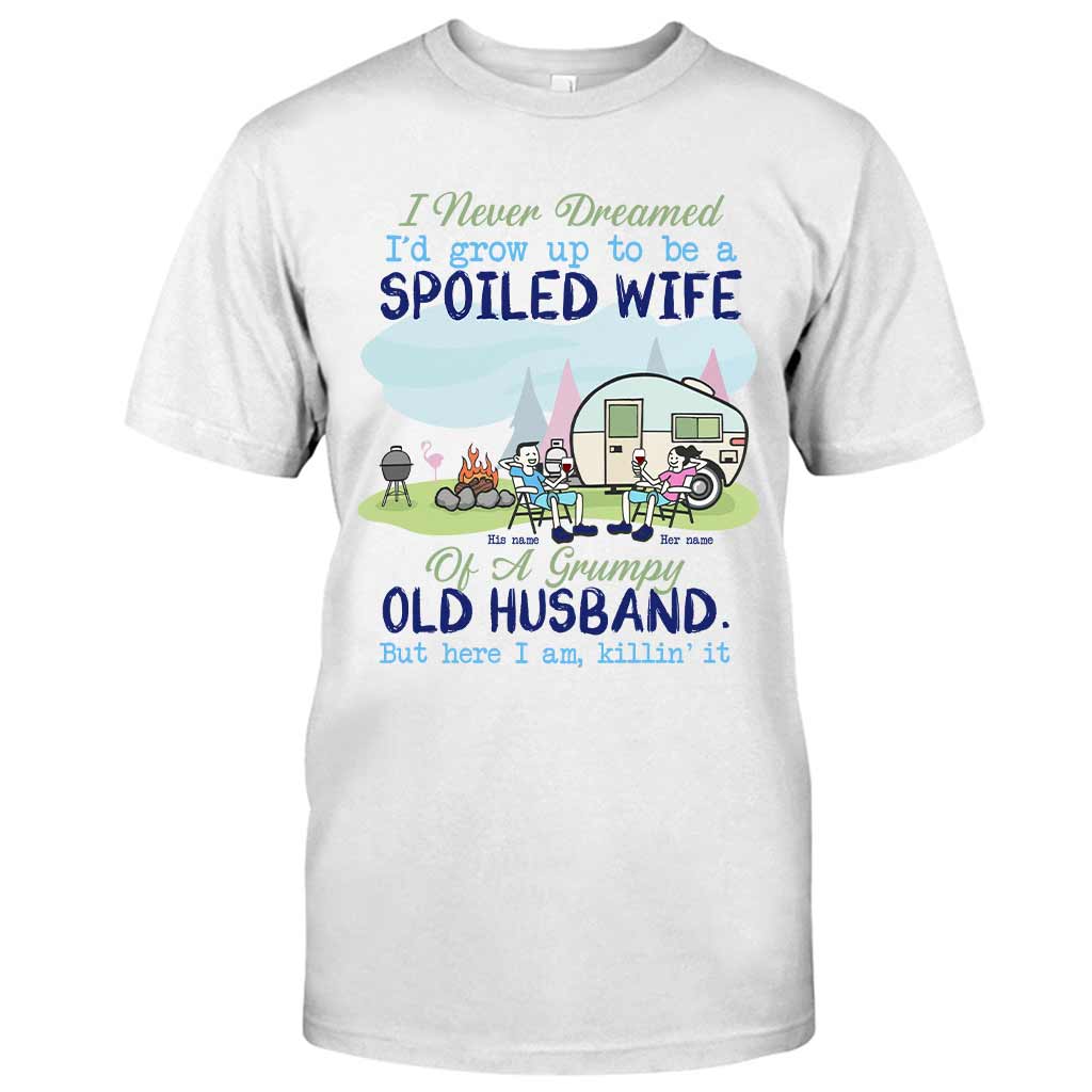 Spoiled Wife Camping Couple - Personalized T-shirt and Hoodie