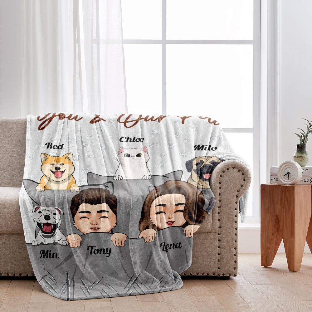 I Just Want To Stay With You - Personalized Couple Blanket