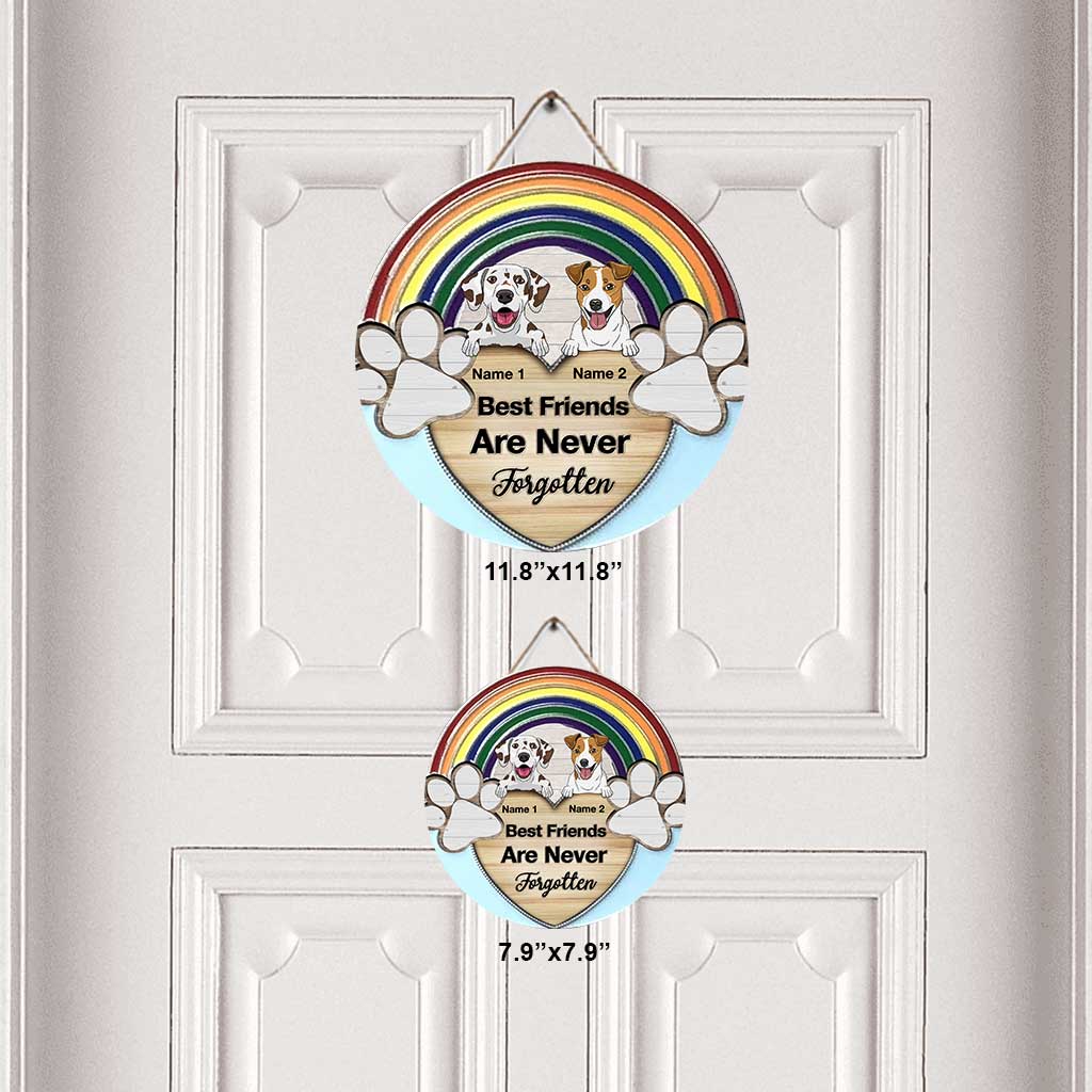 Never Forgotten - Personalized Dog Round Wood Sign