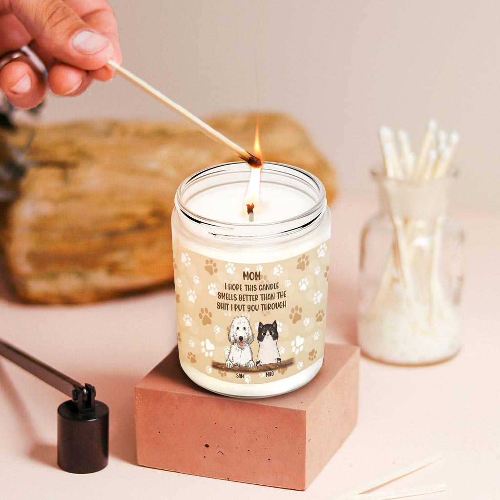 Cat Mom Cat Dad Funny Gift - Personalized Mother's Day Dog Candle