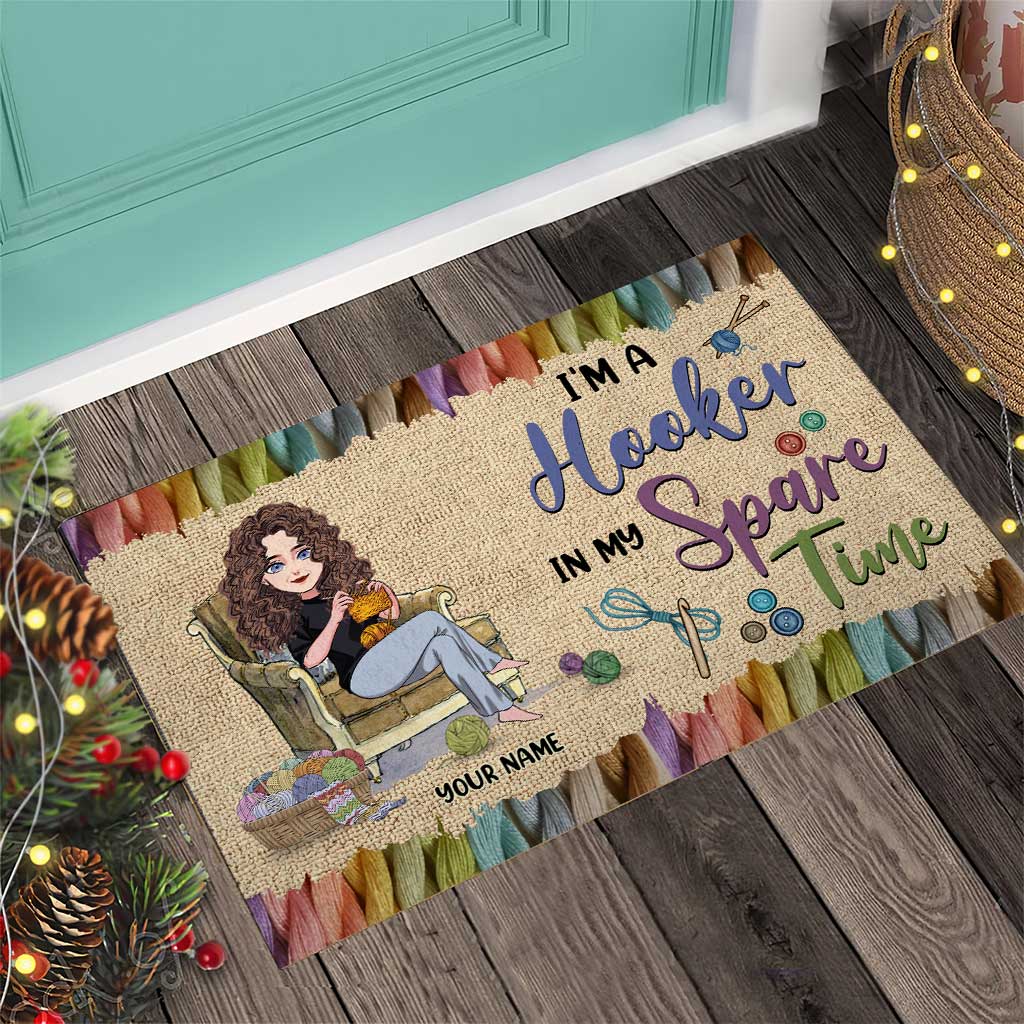 In My Spare Time - Personalized Crocheting Doormat