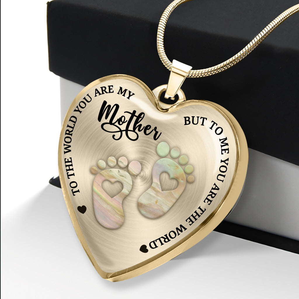 To The World - Personalized Mother's Day Mother Heart Pendant Necklace