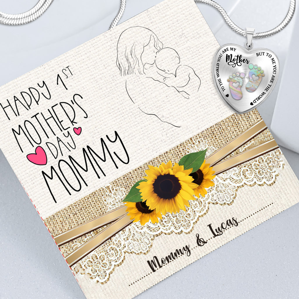 To The World - Personalized Mother's Day Mother Heart Pendant Necklace