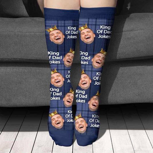 King Of Dad Jokes - Personalized Father's Day Father Socks