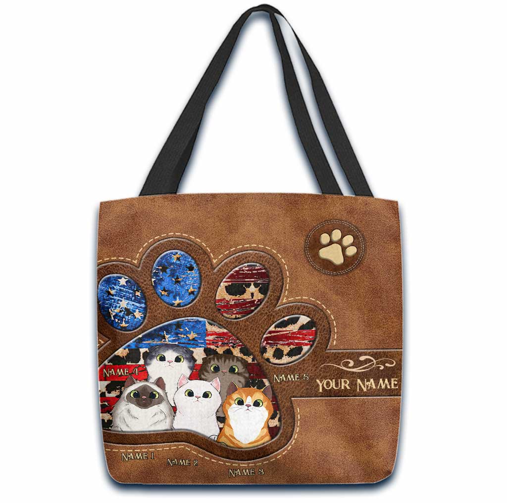 The Cats Of July - Personalized Independence Day Tote Bag