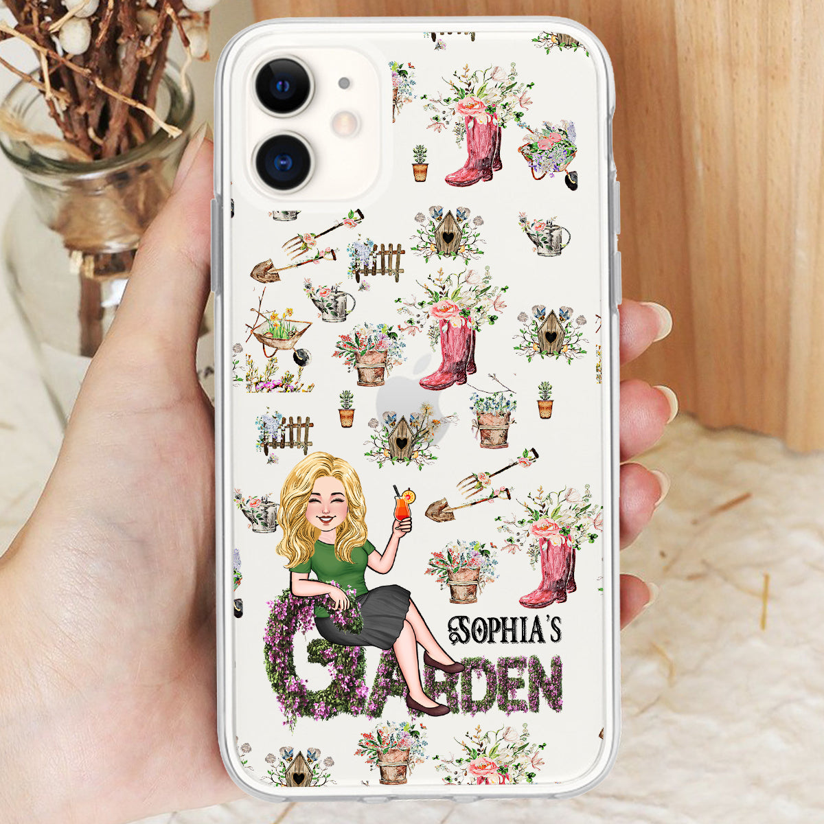 And Into The Garden I go - Personalized Gardening Clear Phone Case