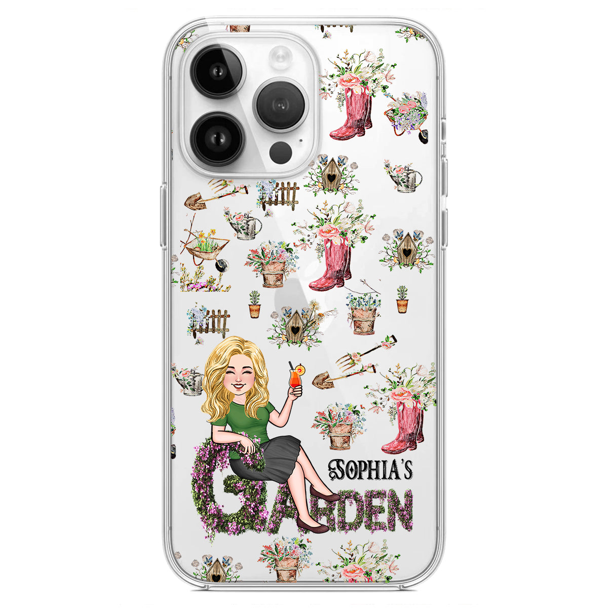 And Into The Garden I go - Personalized Gardening Clear Phone Case