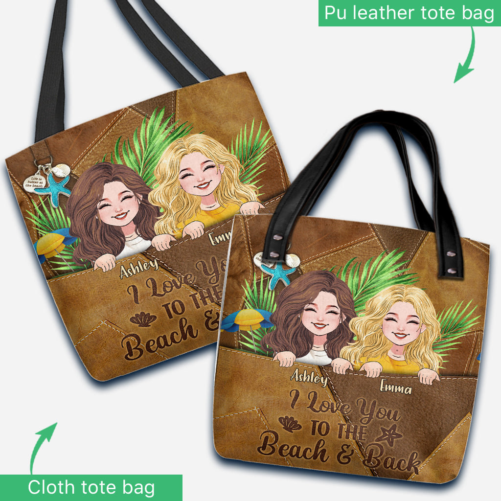I Love You To The Beach - Personalized Bestie Tote Bag